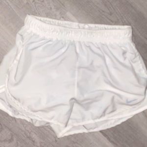 White nike running shorts